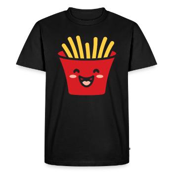 frites - T-shirt Premium bio Homme - noir - Devant - Nico (187cm)