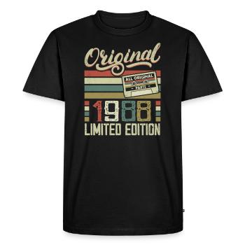 Vintage 1988 Cadeau D'anniversaire Rétro 1988 - T-shirt Premium bio Homme - noir - Devant - Nico (187cm)