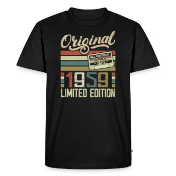 Vintage 1959 Retro Birthday Gift 1959 - Men's Premium Organic T-Shirt - black - Front - Nico (187cm)