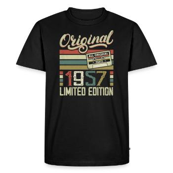 Vintage 1957 Cadeau D'anniversaire Rétro 1957 - T-shirt Premium bio Homme - noir - Devant - Nico (187cm)