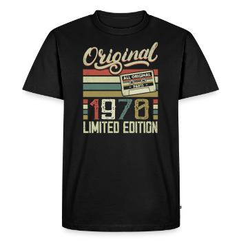 Vintage 1970 Cadeau D'anniversaire Rétro 1970 - T-shirt Premium bio Homme - noir - Devant - Nico (187cm)