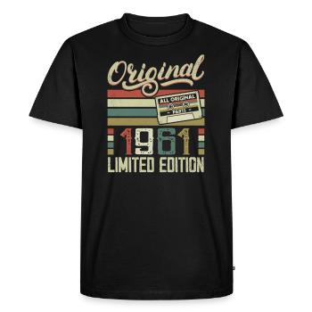 Vintage 1961 Cadeau D'anniversaire Rétro 1961 - T-shirt Premium bio Homme - noir - Devant - Nico (187cm)