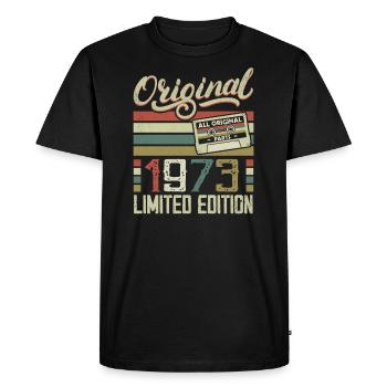 Vintage 1973 Retro Birthday Gift 1973 - Men's Premium Organic T-Shirt - black - Front - Nico (187cm)