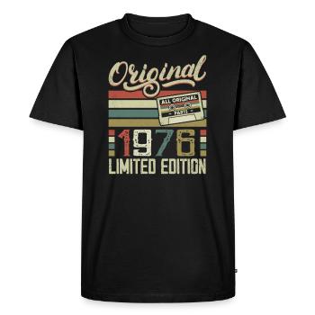 Vintage 1976 Retro 1976 Birthday Gift - Men's Premium Organic T-Shirt - black - Front - Nico (187cm)