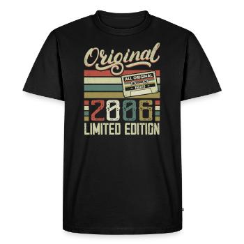 Vintage 2006 Cadeau D'anniversaire Rétro 2006 - T-shirt Premium bio Homme - noir - Devant - Nico (187cm)