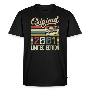 Vintage 2001 Retro 2001 Birthday Gift - Men's Premium Organic T-Shirt - black - Front - Nico (187cm)