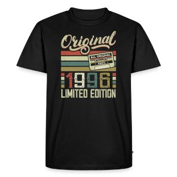 Vintage 1996 Retro Birthday Gift 1996 - Men's Premium Organic T-Shirt - black - Front - Nico (187cm)