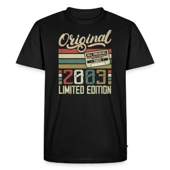 Vintage 2003 Cadeau D'anniversaire Rétro 2003 - T-shirt Premium bio Homme - noir - Devant - Nico (187cm)