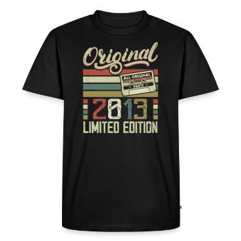 Vintage 2013 Cadeau D'anniversaire Rétro 2013 - T-shirt Premium bio Homme - noir - Devant - Nico (187cm)