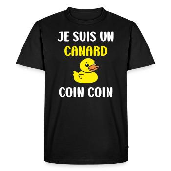 Je suis un canard - T-shirt Premium bio Homme - noir - Devant - Nico (187cm)