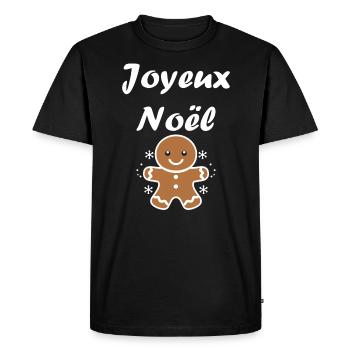 Joyeux noel pain d'épice - T-shirt Premium bio Homme - noir - Devant - Nico (187cm)