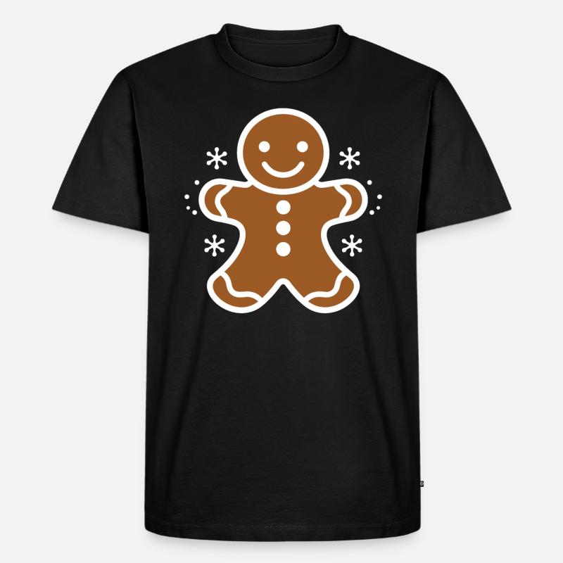Lebkuchenmann - Männer Premium Bio T-Shirt - Schwarz