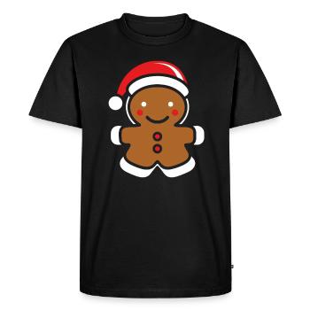 Bonhomme pain d'épice - T-shirt Premium bio Homme - noir - Devant - Nico (187cm)