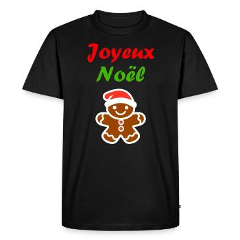 Joyeux noel pain d'épice - T-shirt Premium bio Homme - noir - Devant - Nico (187cm)