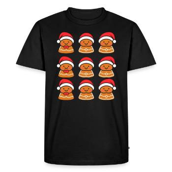 Bonhomme pain d'épice - T-shirt Premium bio Homme - noir - Devant - Nico (187cm)