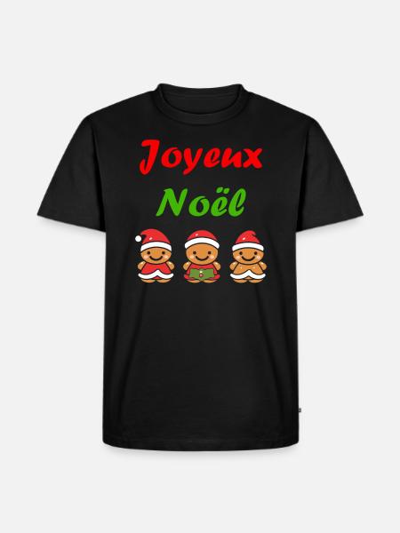 Joyeux noel pain d'épice - T-shirt Premium bio Homme - noir