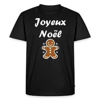 Joyeux noel pain d'épice - T-shirt Premium bio Homme - noir - Devant - Nico (187cm)