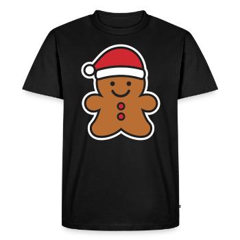 Bonhomme pain d'épice - T-shirt Premium bio Homme - noir - Devant - Nico (187cm)