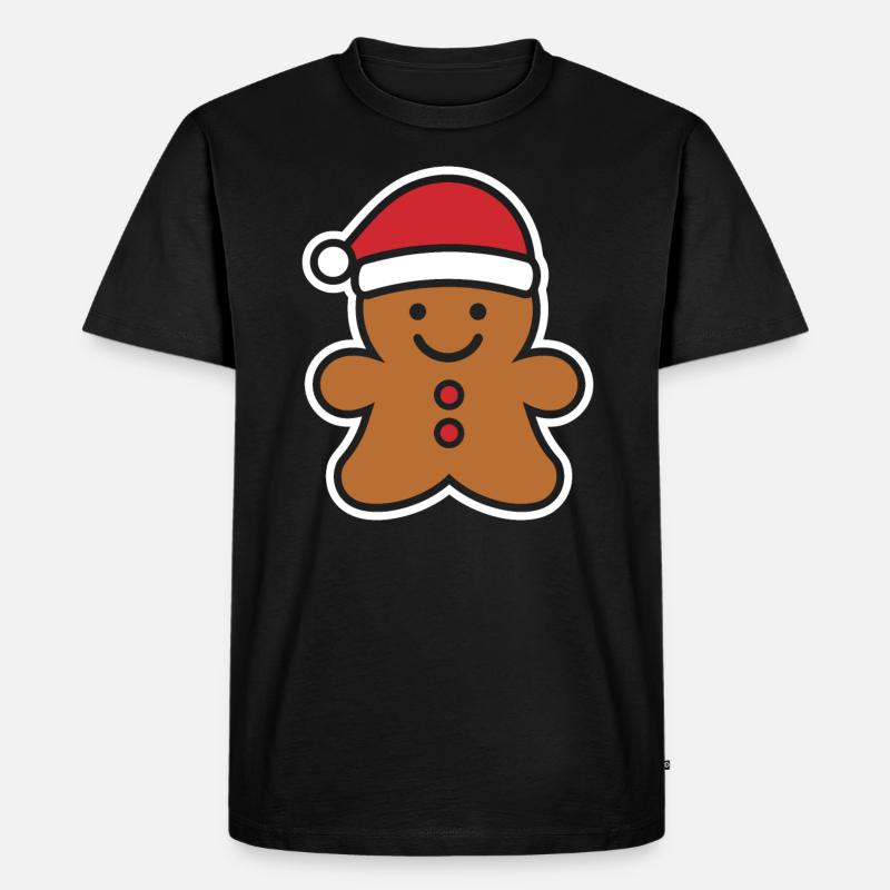 Lebkuchenmann - Männer Premium Bio T-Shirt - Schwarz