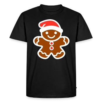 Bonhomme pain d'épice - T-shirt Premium bio Homme - noir - Devant - Nico (187cm)