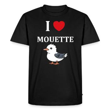 J'aime les mouettes - T-shirt Premium bio Homme - noir - Devant - Nico (187cm)