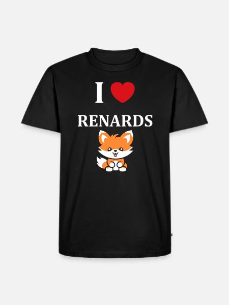 petit renard - T-shirt Premium bio Homme - noir