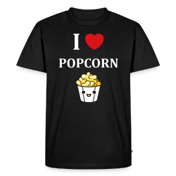 i love popcorn - T-shirt Premium bio Homme - noir - Devant - Nico (187cm)