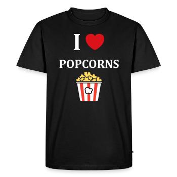 i love popcorn - T-shirt Premium bio Homme - noir - Devant - Nico (187cm)