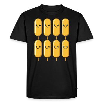 Nourriture Petit corn dog - T-shirt Premium bio Homme - noir - Devant - Nico (187cm)