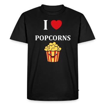 i love popcorn - T-shirt Premium bio Homme - noir - Devant - Nico (187cm)