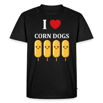 Nourriture Petit corn dog - T-shirt Premium bio Homme - noir - Devant - Nico (187cm)