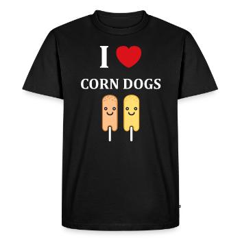 Nourriture Petit corn dog - T-shirt Premium bio Homme - noir - Devant - Nico (187cm)