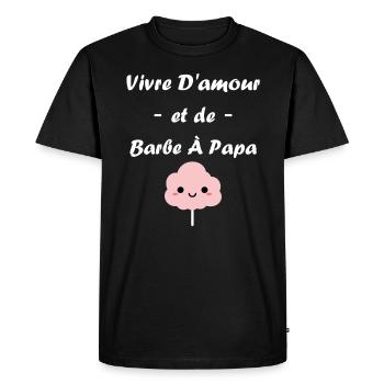 Humour Petite Barbe à papa - T-shirt Premium bio Homme - noir - Devant - Nico (187cm)