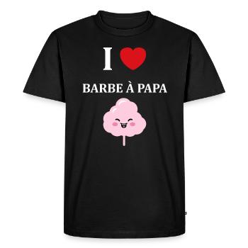 Humour Petite Barbe à papa - T-shirt Premium bio Homme - noir - Devant - Nico (187cm)