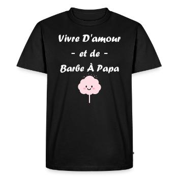 Humour Petite Barbe à papa - T-shirt Premium bio Homme - noir - Devant - Nico (187cm)