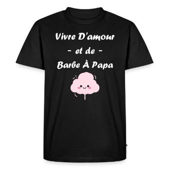 Humour Petite Barbe à papa - T-shirt Premium bio Homme - noir - Devant - Nico (187cm)