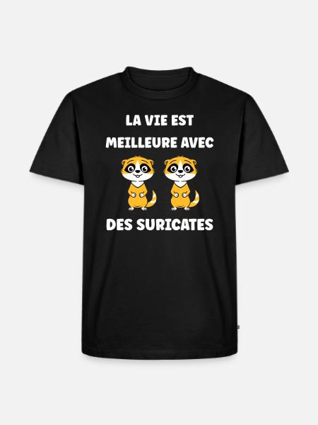 Humour petit suricate - T-shirt Premium bio Homme - noir