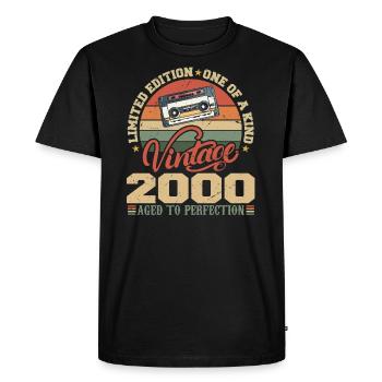 Vintage 2000 Cadeau D'anniversaire Retro 2000 - T-shirt Premium bio Homme - noir - Devant - Nico (187cm)