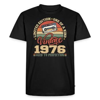 Vintage 1976 Cadeau D'anniversaire Retro 1976 - T-shirt Premium bio Homme - noir - Devant - Nico (187cm)