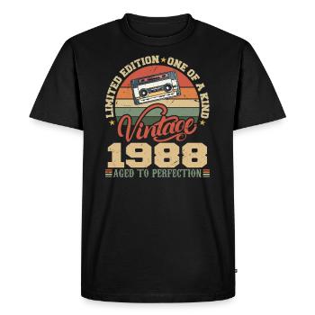 Vintage 1988 Cadeau D'anniversaire Retro 1988 - T-shirt Premium bio Homme - noir - Devant - Nico (187cm)