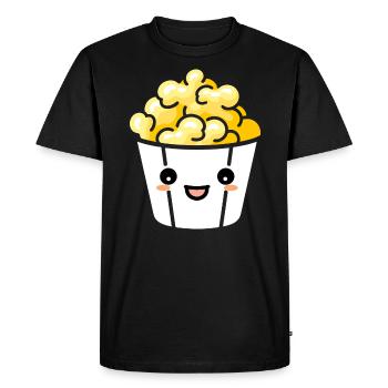 Humour pot de popcorn - T-shirt Premium bio Homme - noir - Devant - Nico (187cm)