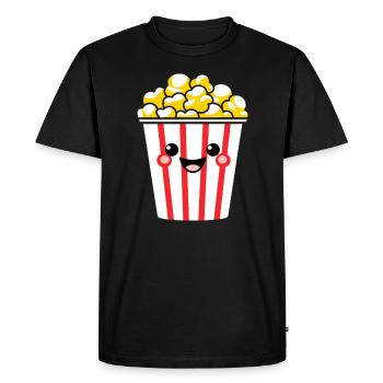 Humour pot de popcorn - T-shirt Premium bio Homme - noir - Devant - Nico (187cm)