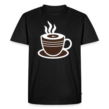Humor Small Hot Chocolate - Men's Premium Organic T-Shirt - black - Front - Nico (187cm)