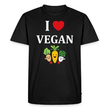 Humour petit légumes vegan - T-shirt Premium bio Homme - noir - Devant - Nico (187cm)