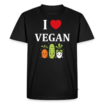 Humour petit légumes vegan - T-shirt Premium bio Homme - noir - Devant - Nico (187cm)