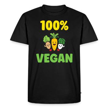 Humour petit légumes vegan - T-shirt Premium bio Homme - noir - Devant - Nico (187cm)