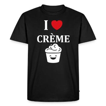 Humour crème fraiche - T-shirt Premium bio Homme - noir - Devant - Nico (187cm)