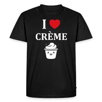 Humour crème fraiche - T-shirt Premium bio Homme - noir - Devant - Nico (187cm)