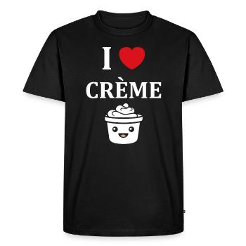 Humour crème fraiche - T-shirt Premium bio Homme - noir - Devant - Nico (187cm)
