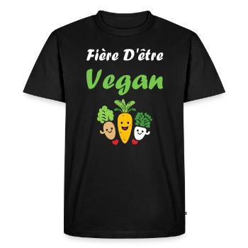 Légumes Humour je suis vegan - T-shirt Premium bio Homme - noir - Devant - Nico (187cm)